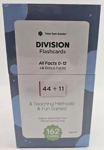 162 Division Flash Cards Think Tank Scholar All Facts 0-12 - Picture 1 of 6