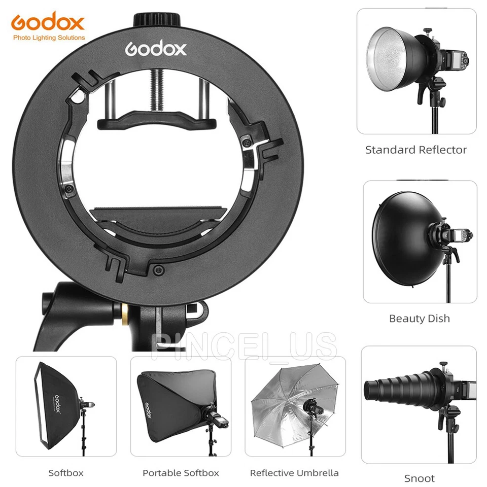 Soporte de flash tipo S Godox S2 para montaje Bowens Godox V1 V860II para Nikon Sony Foto 1 de 4