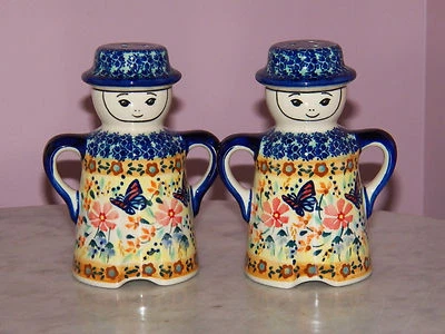 ¡Juego de cerámica polaca hombre y mujer S&P! UNIKAT Signature Butterfly Summer! Foto 1 de 2