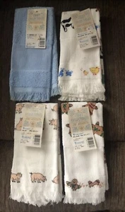 Lot of 4 Charles Craft Fingertip Painting Cross Stitch Towels Multicolor New - Picture 1 of 8