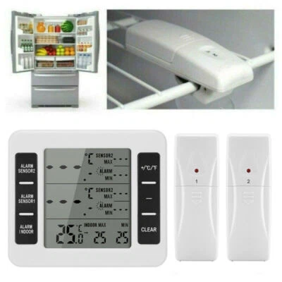 Wireless Wetterstation Funk Digital Thermometer Innen Außen mit 2 Außensensor - Bild 1 von 4