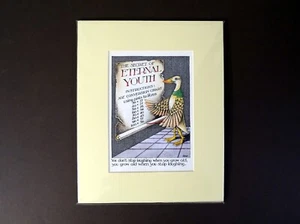 Simon Drew signed funny print Eternal Youth birthday gift duck wall art old age - Picture 1 of 4
