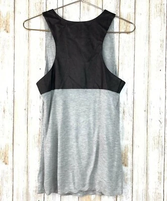 Elizabeth & James Gray Black Leather Colorblock Tank Top Size M Medium $175 - Image 1 of 4