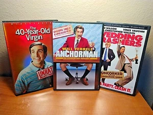 Lot of (3) DVD Comedies - Anchorman/40 Year Old Virgin/Wedding Crashers - Picture 1 of 3