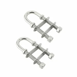 ISURE 2Pcs Boat Stainless Steel "U Bolt" Cleat 8mm Bow Transom Eye Hardware - Picture 1 of 4