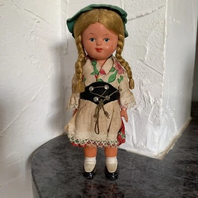 Ancienne Petite Poupée Automate En Bakelite Sans Clef - Photo 1/4