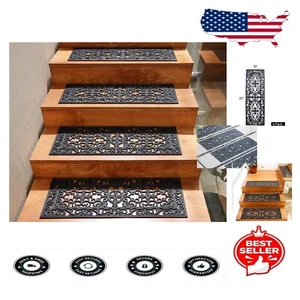 Anti-Slip Rubber Stair Tread Set - Durable 10x30 Mats for High Traffic Areas - Picture 1 of 11