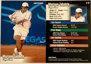 2003 NETPRO MARIANO ZABALETA PREMIER GLOSSY EDITION #G-78 LIMITED TO ONLY /5000
