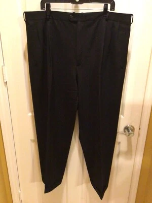 Zanella Mens Nicolas Pleated Cuffed Dress Pants Wool Black SZ 44 - Image 1 of 4