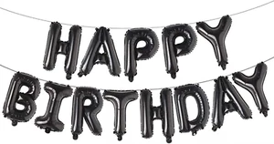 Happy Birthday Balloon Banner Letter Party Decorations, 16 Inch 3D Aluminum Foil - Picture 1 of 12