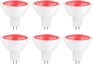 6Pack MR16 GU5.3 Red LED Bulbs, 3W (25-Watt Equivalent), Spotlight, 12V - Picture 1 of 1