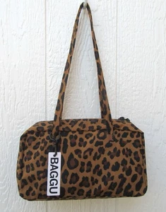 BAGGU BOWLER BAG Leopardenmuster kleine Nylon Schultertasche Handtasche Neu mit Etikett - Bild 1 von 10
