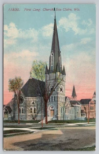 Postcard Vintage the First Congregational Church in Eau Claire, WI. - Picture 1 of 2