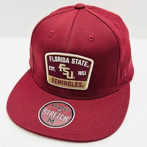 Zephyr Florida State Seminoles Logo Flat Hat Cap Stretch Flex Medium Red NCAA - Picture 1 of 5