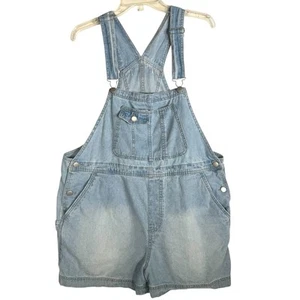 Women’s Light Wash Carpenter Overall Shorts Shortalls Sz XL - Picture 1 of 3