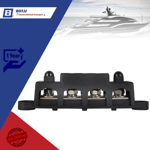5/16" Black 4 Post Busbar Bus Bar Power Distribution Block 12V 250A With Cover - Picture 1 of 10