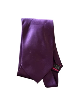 Corbata River Island Cuello Hombre Talla Única Clásica 100% Poliéster Satinado Púrpura Punta Foto 1 de 4