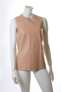 PRADA Peach Lightweight Nappa Leather Sleeveless Top Shirt Blouse IT38/US4 ~NWT~ - Picture 1 of 7