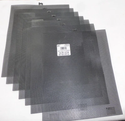 Lot of 7 Darice Plastic Canvas 7 Mesh 10.5" x 13.5" BLACK Needle art 33900-20 - Image 1 of 4