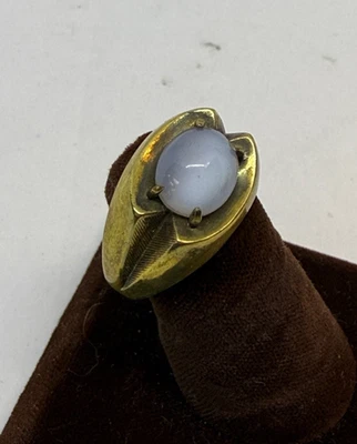 Anillo vintage Gainsboro 10kt GF piedra lunar como piedra amarillo para hombre talla 10 Foto 1 de 4