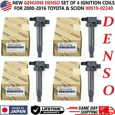 4PCS/SET OEM 90919-02240 Ignition Coils For 2001-2010 Toyota Yaris Prius Echo US Foto 1 de 4