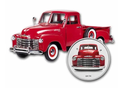 Chevrolet 1oz Silver Truck Ornament & Red Die-cast Truck LIMITED 250 Collectable - Image 1 of 4