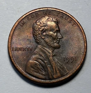 1991 Lincoln Penny ohne Münzzeichen schöne Mischung - Bild 1 von 4