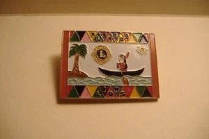 ~FLORIDA LIONS PIN~INDIAN IN CANOE~PALM TREE~ - Picture 1 of 2