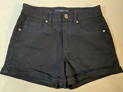 AEROPOSTALE Women's Black High Rise Regular Fit Stretch Chino Midi Shorts size 6 - Image 1 of 4