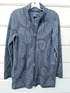 Suéter Cynthia Rowley Active Wms S negro gris cachemira longline con cremallera completa de 2 vías - Imagen 1 de 8