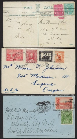 AUSTRALIA 1910 40s COLLECTION OF 7 COMMERCIAL COVERS VARIOUS FRANKINGS NSW FROM Cover