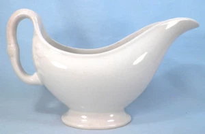 Ironstone Gravy Sauce Boat White Large Sleek Elegant Antique - Picture 1 of 7