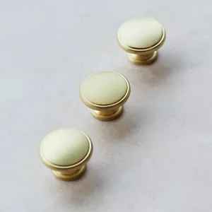 Brass Kitchen Cupboard Knobs 25 x 38mm Brushed Gold Furniture Door Drawer Pull - Picture 1 of 8