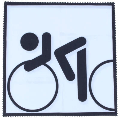 DUGGERT Sportliches, hochwertiges Microfasertuch mit Motiv "Radfahren" 20 x 20 cm | NEU