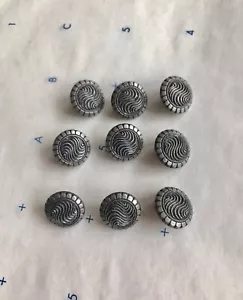Vintage round nickel buttons with shank and waive design 18L ( 1/2” diameter) - Picture 1 of 4