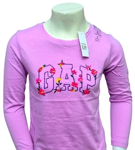 T-shirt GAP bambina viola fantasia floreale cotone manica lunga prezzo consigliato £14,99 - Foto 1 di 4