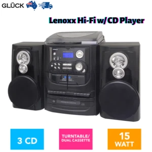 NEW Hi-fi Turntable Vinyl LP/3CD Player/Dual Cassette Recorder /AM/FM Radio 15W - Picture 1 of 2