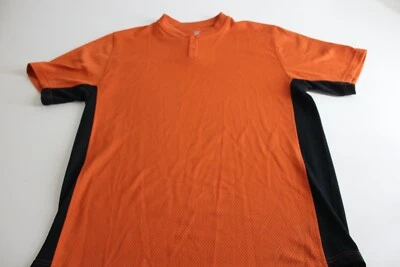 Camisa de beisebol preta laranja Mizuno botão grande G  - Imagem 1 de 3