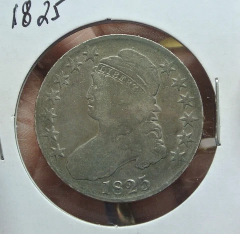 1825 Capped Bust Silver Half Dollar TYPE COIN Old US Coin Cover