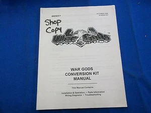 MIDWAY War Gods Conversion Kit Operations Manual - Picture 1 of 1