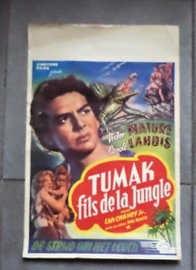 Superbe affiche de cinéma 53 X 36 cm "Tumak fils de la Jungle"an'50 V. Mature - Photo 1/3