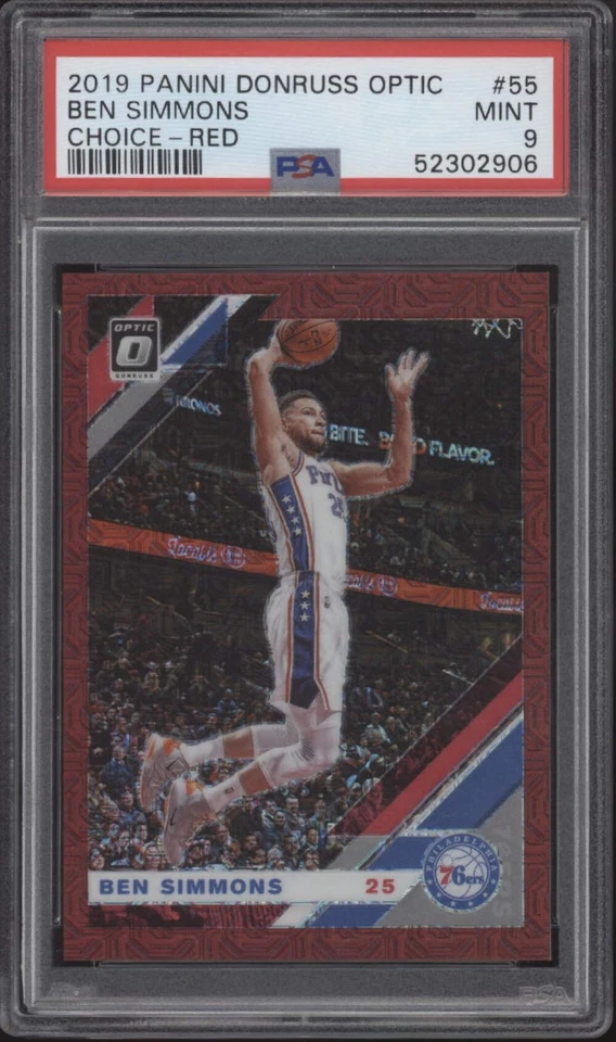 Ben Simmons 2019-20 Panini Donruss Optic Choice Red Prizm 25/88 #55 PSA 9 - Image 1 of 2