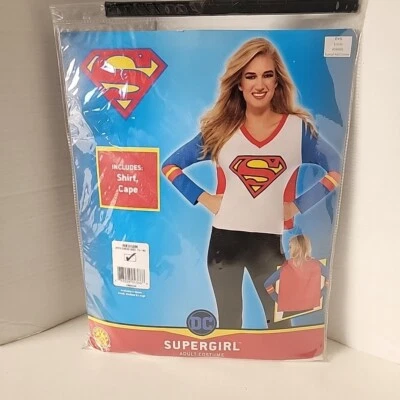 Camiseta y Capa Supergirl Superhéroe Halloween Adulto Disfraz Talla Mediana 10-14 Foto 1 de 2