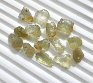 Raw 14 Pcs Size 8-15 mm A+ Yellow Heliodor Aquamarine Loose Gemstone For Jewelry - Bild 1 von 6