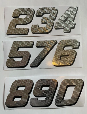 纹理镀铬带黑色阴影 #’s 2-9,0 R/c 盒 L2 乙烯基贴纸 — 第 1/4 张图片