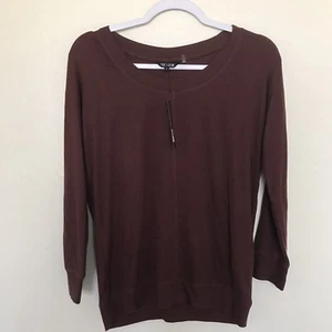 NWT Nic + Zoe Small Brown Long Sleeve Cognac Line textured top - Picture 1 of 3