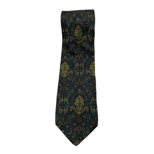 Calvin Klein Men's Neck Tie 100% Silk Navy Paisley Floral Design USA Made Retro - Picture 1 of 5