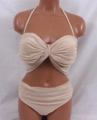 Bikini halter plegable de gasa Sauvage Luxe Mon Cheri grande claro melocotón 1589L Foto 1 de 3