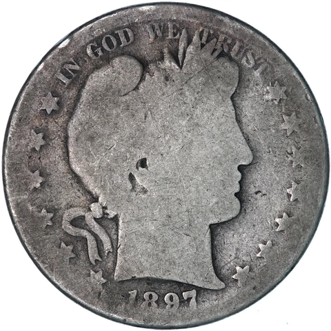 1897 S Barber Half Dollar 90% Silver Fair FR See Pics X426 Cover