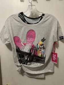 New Justice Sport 2 Piece Set Large Cat Under Shirt With Tee 12/13 - Picture 1 of 5
